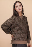 Leopard Knit Sweater Top | Cocoa