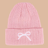 *DOORBUSTER DEAL | Bow Embroidered Beanie | Rose