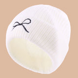 *DOORBUSTER DEAL | Bow Embroidered Beanie | Ivory