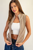 Ribbed Sleeveless Zip Up Jacket | Coco
