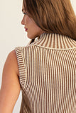 Ribbed Sleeveless Zip Up Jacket | Coco