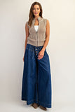 Ribbed Sleeveless Zip Up Jacket | Coco