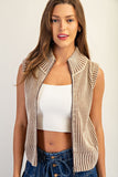 Ribbed Sleeveless Zip Up Jacket | Coco