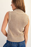 Ribbed Sleeveless Zip Up Jacket | Coco