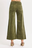 Risen Jeans | Wide Leg Crop Corduroy | Moss