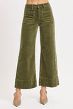 Risen Jeans | Wide Leg Crop Corduroy | Moss