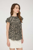 Floral Yoke Trim Detail Top | Black