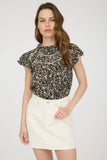 Floral Yoke Trim Detail Top | Black
