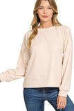 Scuba Sweatshirt & Wide Sweatpants 2 Piece Set | Heather Beige