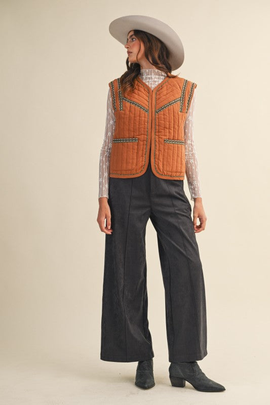 High Rise Relaxed Wide Leg Suede Pants | Charcoal Grey