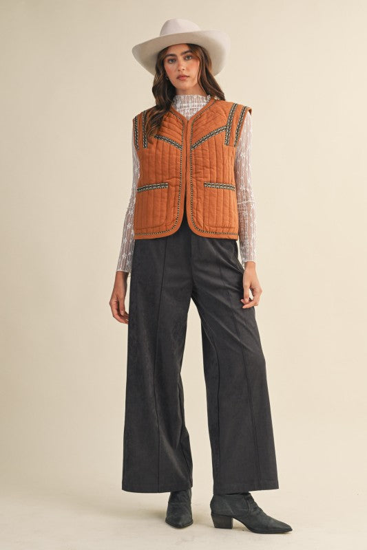 High Rise Relaxed Wide Leg Suede Pants | Charcoal Grey