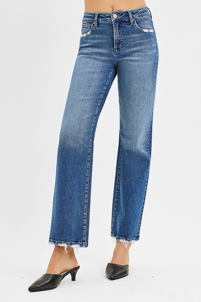 Risen Jeans | Tummy Control High Rise Ankle Straight