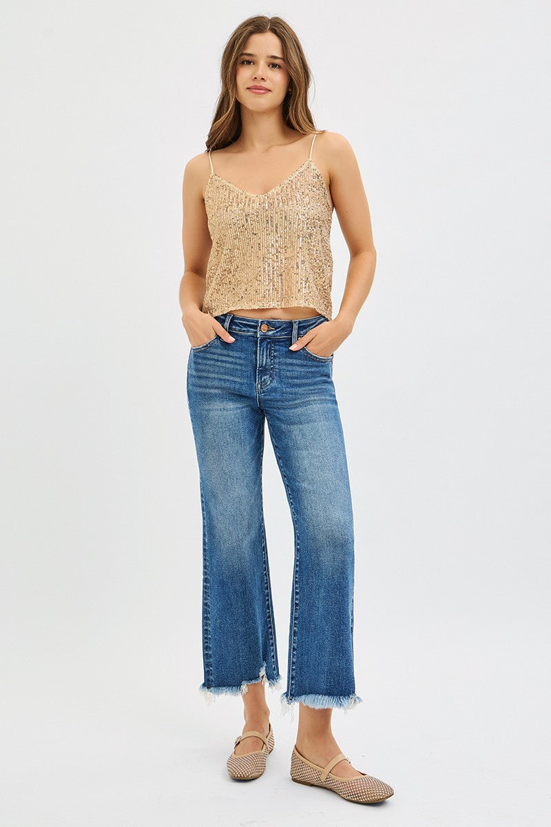 Risen Jeans | Mid Rise Crop Straight