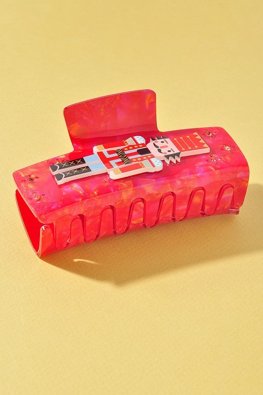 Nutcracker Embellished Red Hair Claw Clip