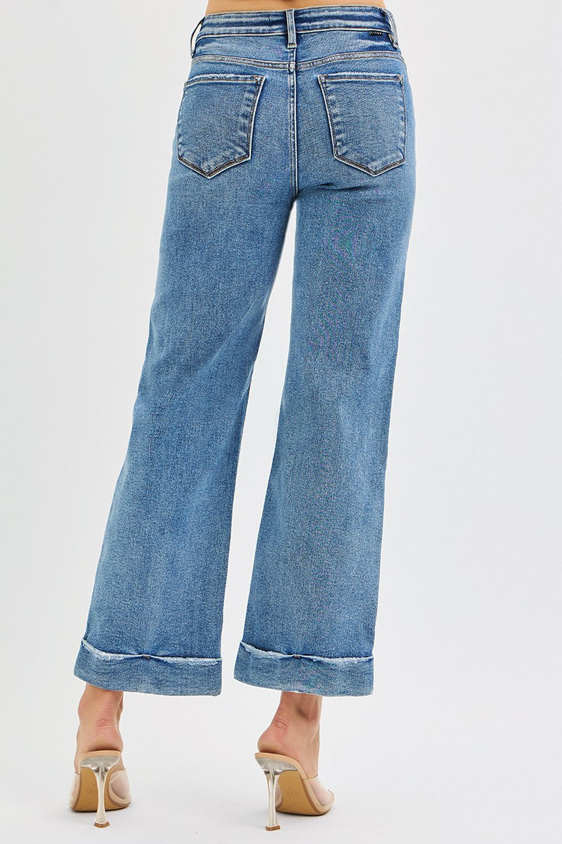 Risen Jeans | Mid Rise Crop Straight w/ Taylor Cuffed