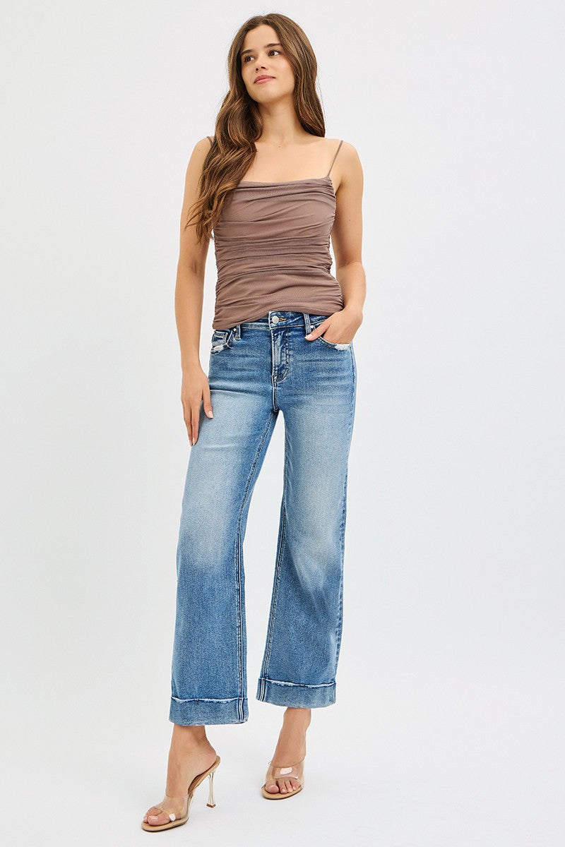 Risen Jeans | Mid Rise Crop Straight w/ Taylor Cuff