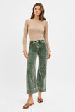 Risen Jeans | High Rise Crop Corduroy Forest