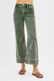 Risen Jeans | High Rise Crop Corduroy Forest