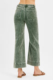 Risen Jeans | High Rise Crop Corduroy Forest
