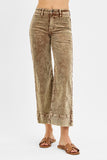 Risen Jeans | High Rise Crop Corduroy Mocha