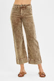 Risen Jeans | High Rise Crop Corduroy Mocha