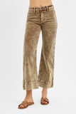 Risen Jeans | High Rise Crop Corduroy Mocha