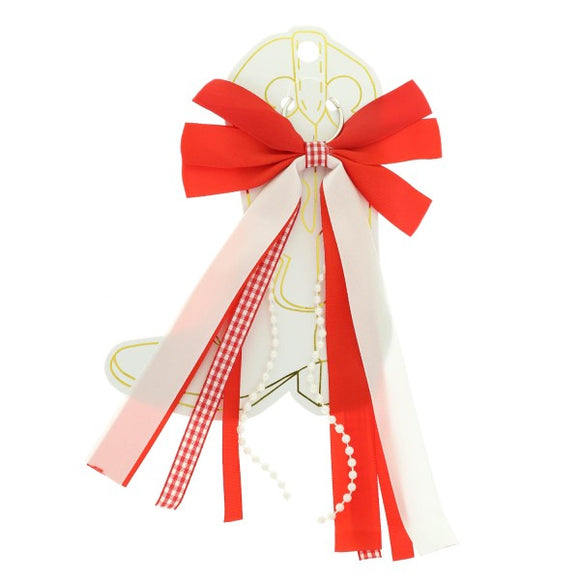 Gameday Ribbon Bow Boot/Key Ring Stream Set | Red/White