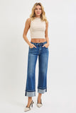 Risen Jeans | Mid Rise Ankle Straight Cuffed Hem