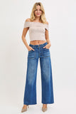 Risen Jeans | Mid Rise Wide Leg Front Patch Pocket