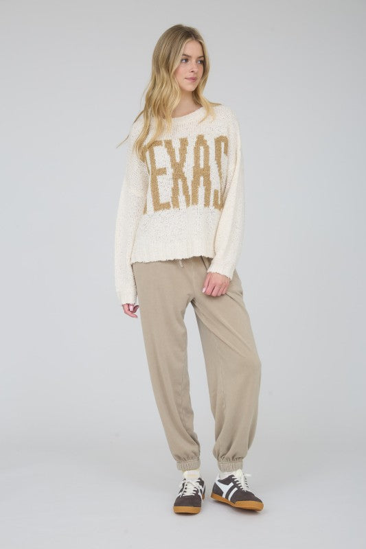 Texas Chunky Knit Sweater Top | Cream