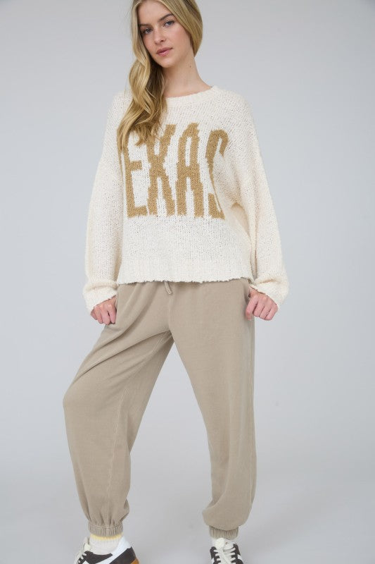 Texas Chunky Knit Sweater Top | Cream