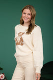 Teddy Bear Knit Sweater Top | Cream