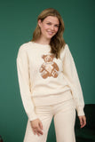 Teddy Bear Knit Sweater Top | Cream