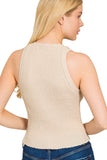Ribbed Sweater Vest | Sand Beige