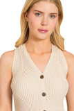 Ribbed Sweater Vest | Sand Beige