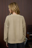 Texas Ribbed Sweater Top | Vintage Khaki