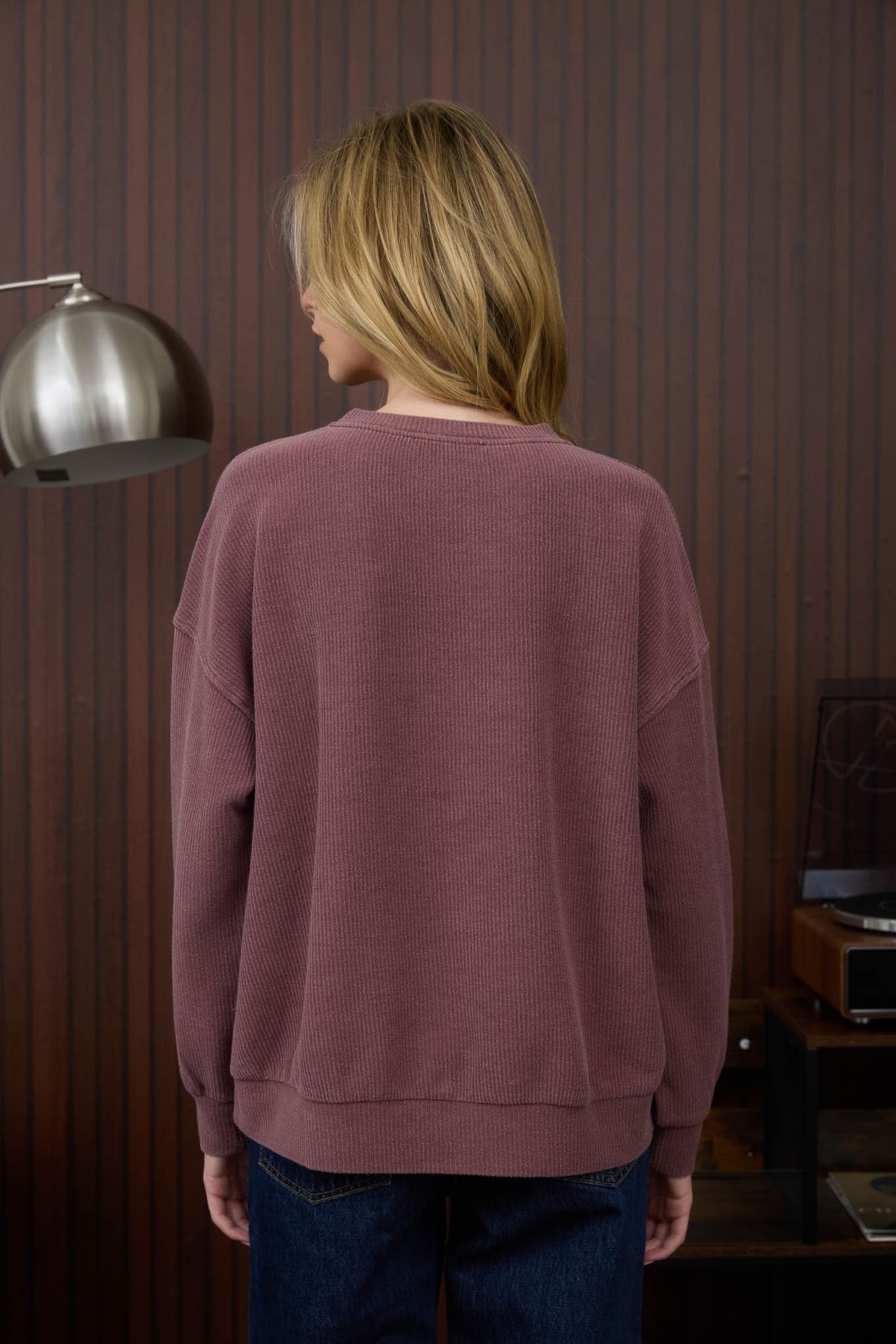 Texas Ribbed Sweater Top | Vintage Burgundy