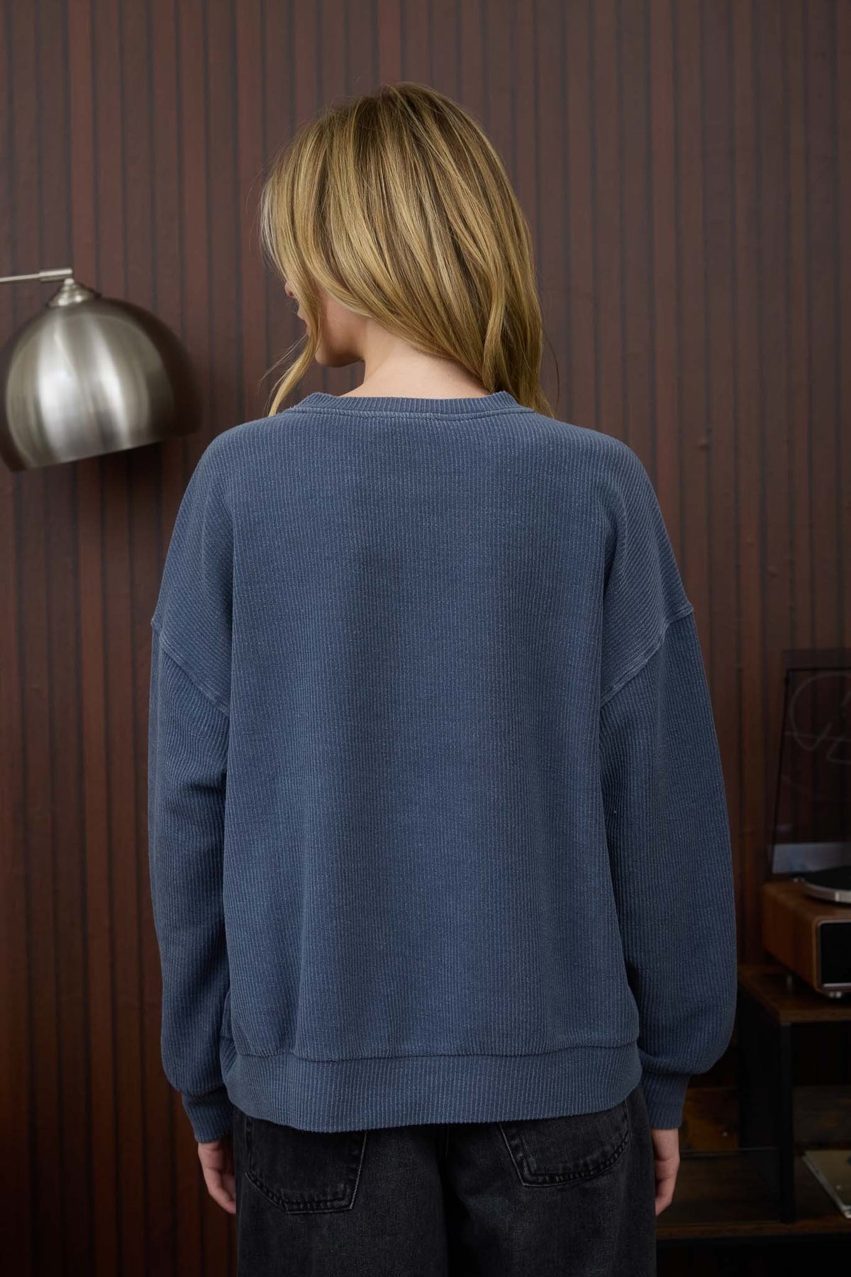 Texas Ribbed Sweater Top | Vintage Blue