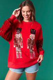 Nutcracker Velvet Sequin Sweatshirt | Red