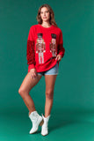 Nutcracker Velvet Sequin Sweatshirt | Red