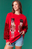 Nutcracker Velvet Sequin Sweatshirt | Red