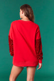 Nutcracker Velvet Sequin Sweatshirt | Red