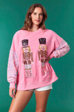 Nutcracker Velvet Sequin Sweatshirt | Pink