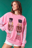Nutcracker Velvet Sequin Sweatshirt | Pink