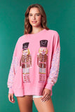 Nutcracker Velvet Sequin Sweatshirt | Pink
