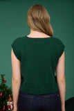 Cable Knit Side Tie V-Neck Vest Top | Green