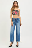 Risen Jeans | Elastic Band Slouch Boyfriend w/ Cuffed Hem