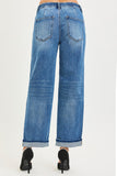 Risen Jeans | Elastic Band Slouch Boyfriend w/ Cuffed Hem