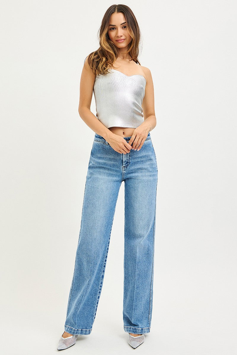 Risen Jeans | Slouchy Straight Pocket Detail