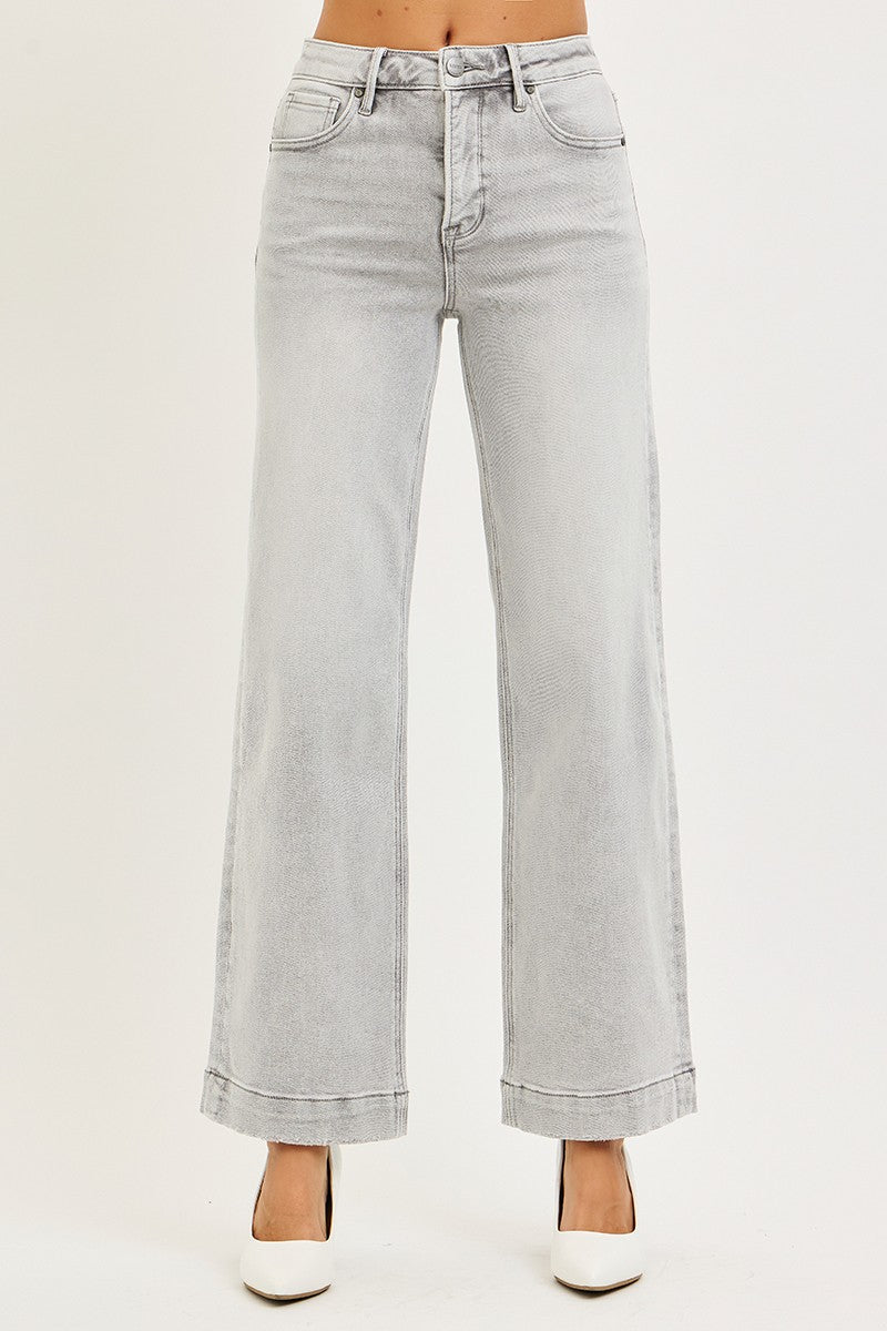 Risen Jeans | High Rise Ankle Light Grey